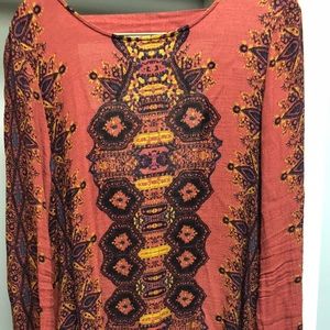 Free people long tunic with flounce bottom